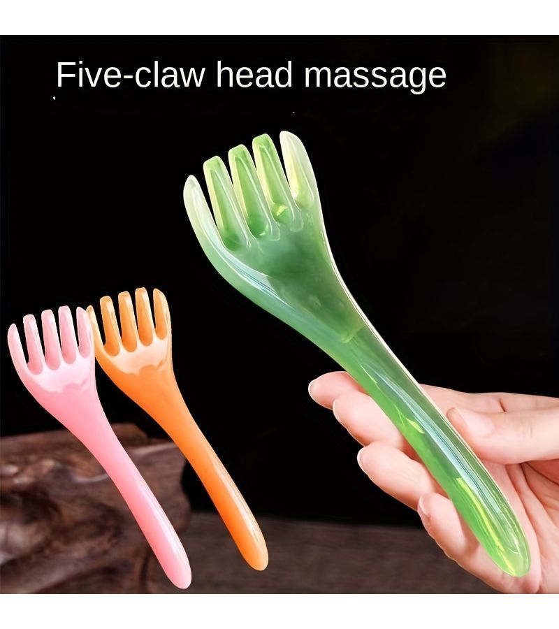 1 Pc Green Five Claw Scalp Massage Comb Wide Tooth Resin Scraping Tool For Shoulders And Neck Mother Day Gift - Image 5
