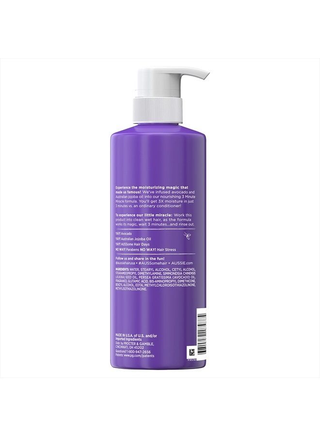 Aussie Paraben-Free Miracle Moist 3 Minute Miracle Conditioner w/ Avocado for Dry Hair Repair, 16.0 fl oz - Image 2