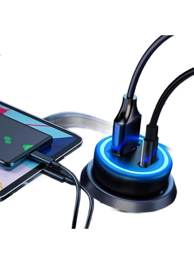WITGOER Witgoer Car Charger Super Fast Charge 120W High Power Mini Plug Cigarette Lighter Converter One Drag Two Multi-Function Quick Car Suitable For Huawei Xiaomi Apple - Image 2