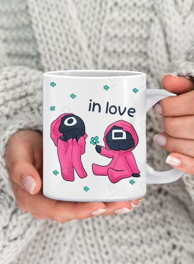 Phone Planet Mug with the phrase In Love design a tea and coffee mug with a comfortable handle multicolored and a wonderful print