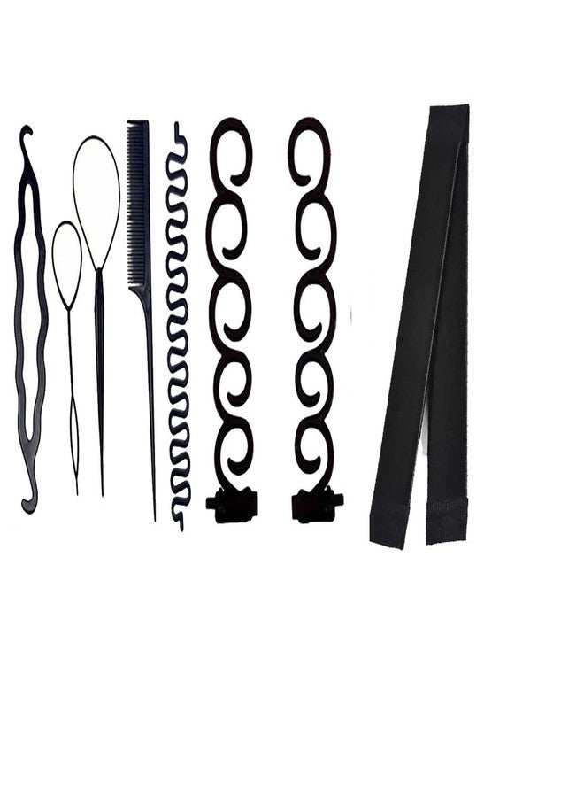 Arooman™ Hair Styling Tool Combo, Hair Accessories For Women/Girls Pack -8, Color-Black M12191018 - Image 1