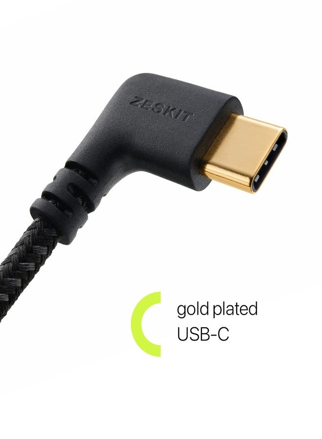 Zeskit MFi Certified Lightning to USB C Cable Right Angle 10cm Braided - Image 5
