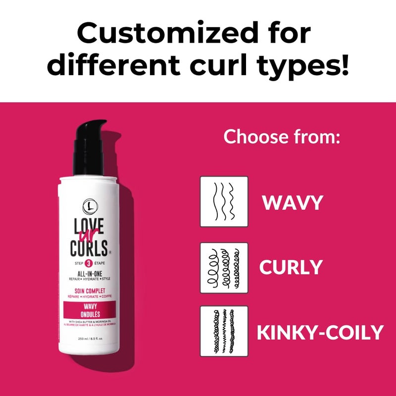 Love Ur Curls - Shampoo, Conditioner, Wavy All In One Styler to repair, define and hydrate hair and Irish Sea Moss Gel for touchable hold - Image 2
