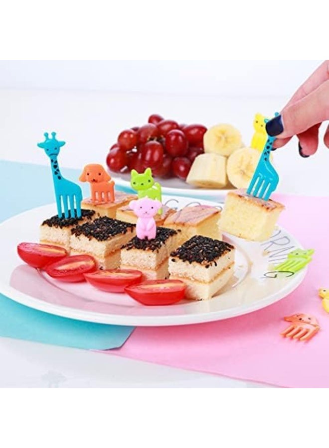 Spaceshoop Set of 10 Lovely Animal Food Fruit Picks Forks, Mini Cute Cartoon Toothpick Sticks Decor for Kids Party Bento Lunch Box Sandwich Appetizer Pastry Decorative Cupcake Baby Dessert - Image 5