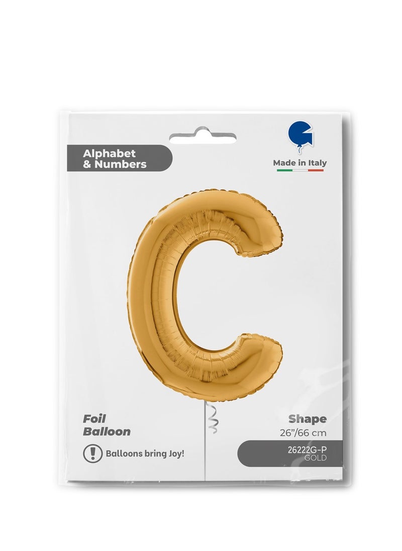 GRABO 26" Foil Balloon Letter C Gold  - Image 2