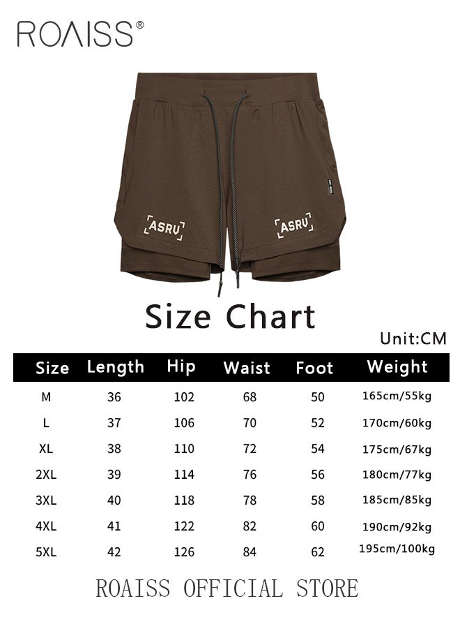Men Functional Sports Fitness Pants Double Layer Skin Friendly Fabric Breathable Wear Resistant Quick Drying Material Training Pants Lined with Pockets