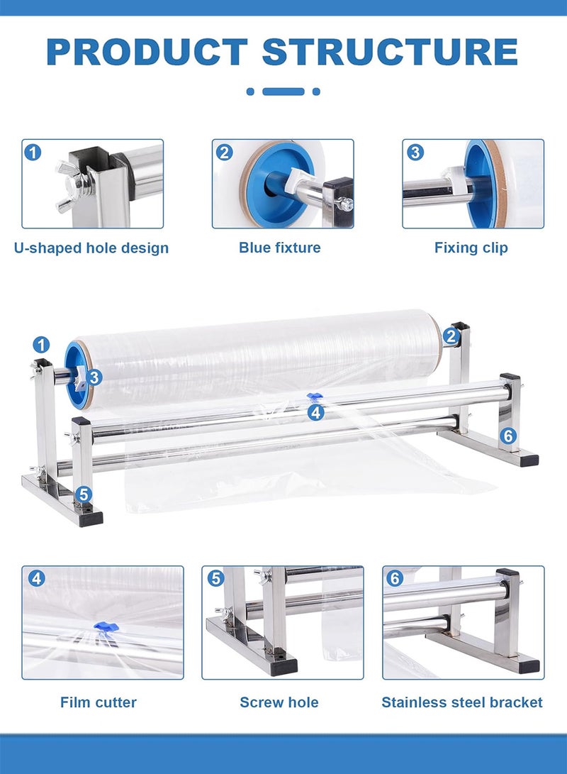 كيدل آلة تغليف يدوية بأغشية مطاطية من الفولاذ المقاوم للصدأ مع موزع وقاطع - معدات تغليف محمولة للاستخدام المنزلي والتجاري والمستودعات - موزع أغشية بلاستيكية، مكبس كرتون، أداة تغليف سطح الطاولة - Image 4