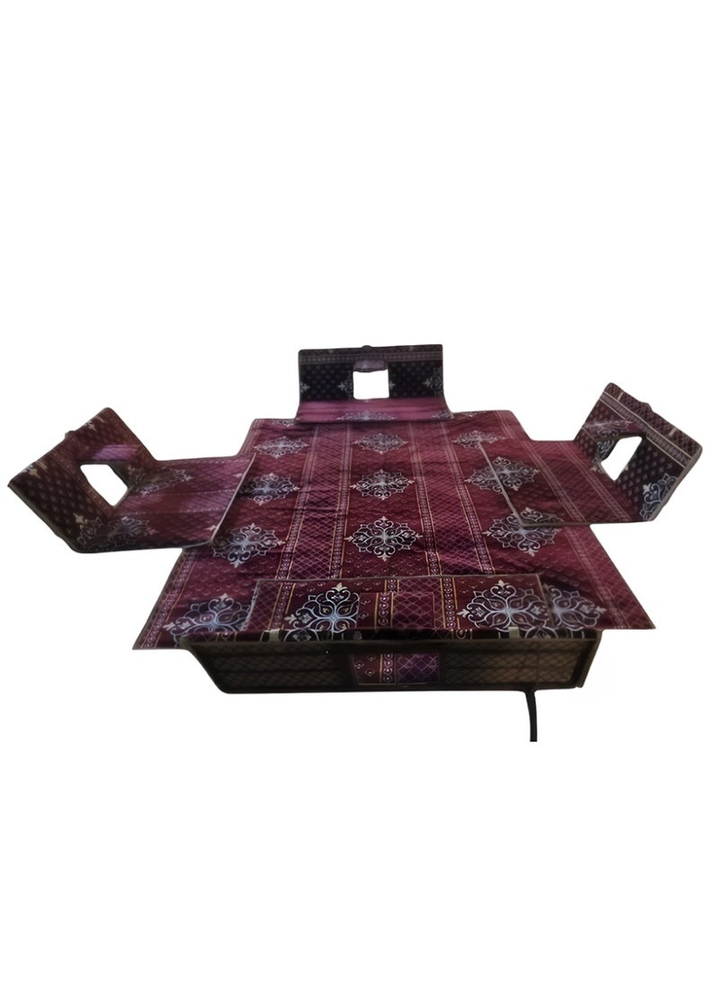 Cady One 5-piece ground trip mat 200*300cm, 9-person padded camping mat with 4 ground chairs and a mat, Turkish fabric foldable trip board, high thickness, comfortable to sit, ideal for the desert and wilderness