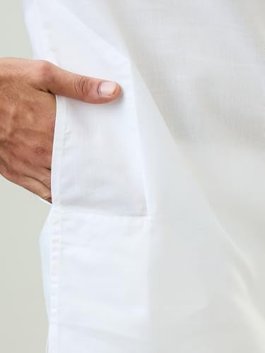 Raymond Sleepz Men Comfort Fit Solid Pattern Cotton Polyester Blend Mandrin Collar Sleepz Kurta Set (Size: XL)-AEUC00017-W0 White - Image 5