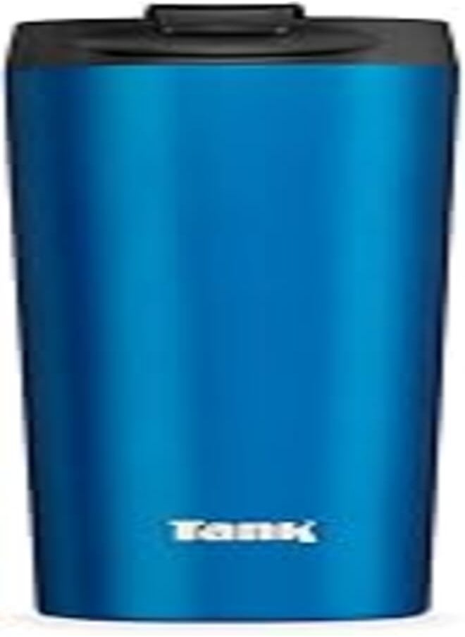TANK Tank Stainless Steel Tumbler 450mL, Flip Cap Lid, Up to 6HRs Hot, Blue 