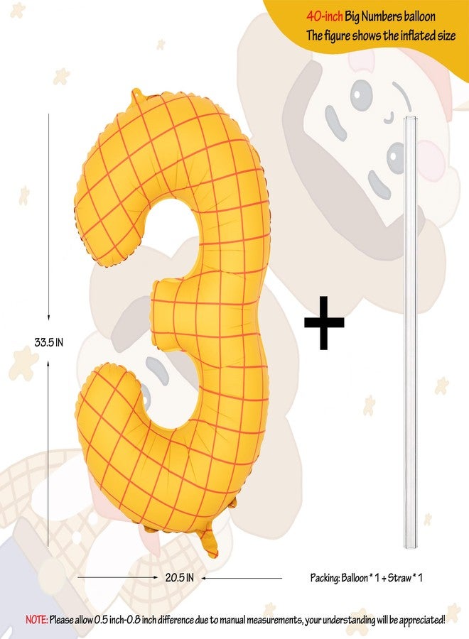 CHANGZHONG 40" Matte Yellow Theme party Number Balloons Helium Foil Mylar Balloon Birthday Party banquet Decoration Square grid Digital 3 - Image 2