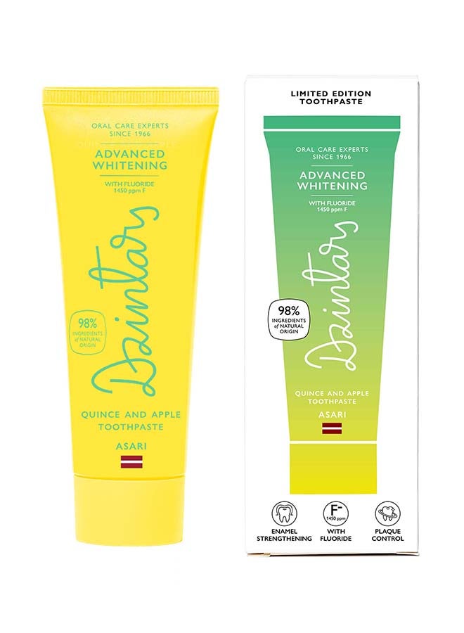 Dzintars Advanced Whitening Quince and Apple Toothpaste Asari 75ml - Image 2