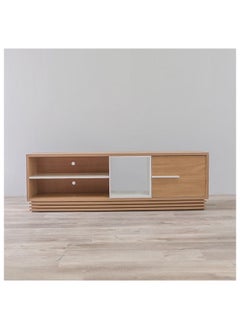 DANUBE HOME Zola TV Cabinet For Up To 65 Inches TV Entertainment Wall Unit Furniture Wooden TV Stand For Living Room Bedroom TV Rack L180xW36.8xH57.8 cm Natural/Off White  - Image 4