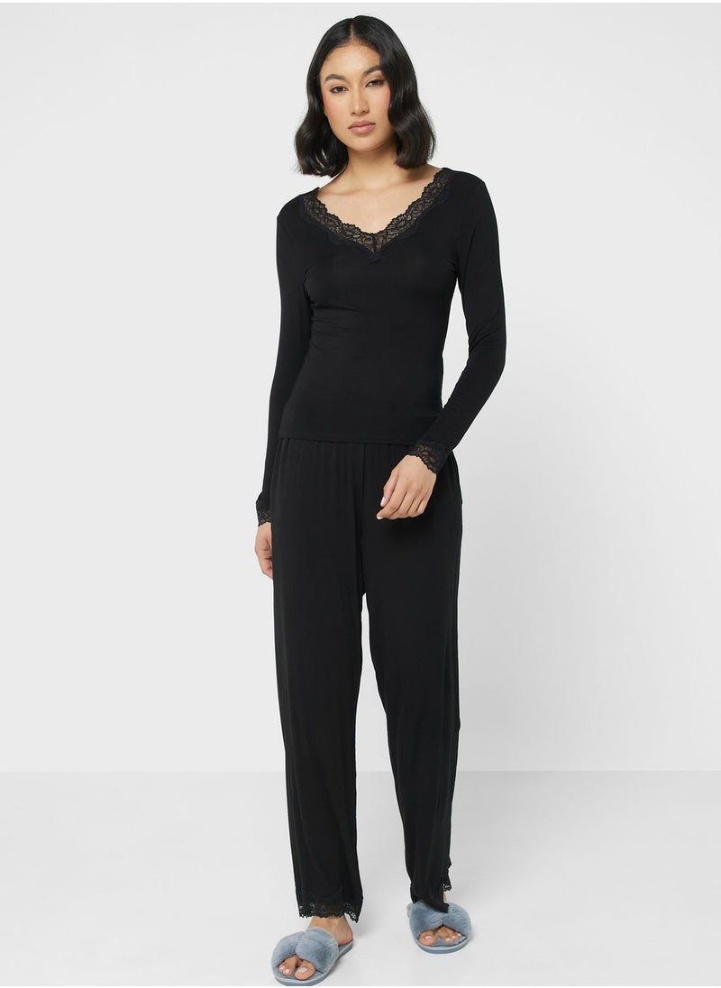 hunkemoller - High Waist Pyjama Top And Pants - Image 1