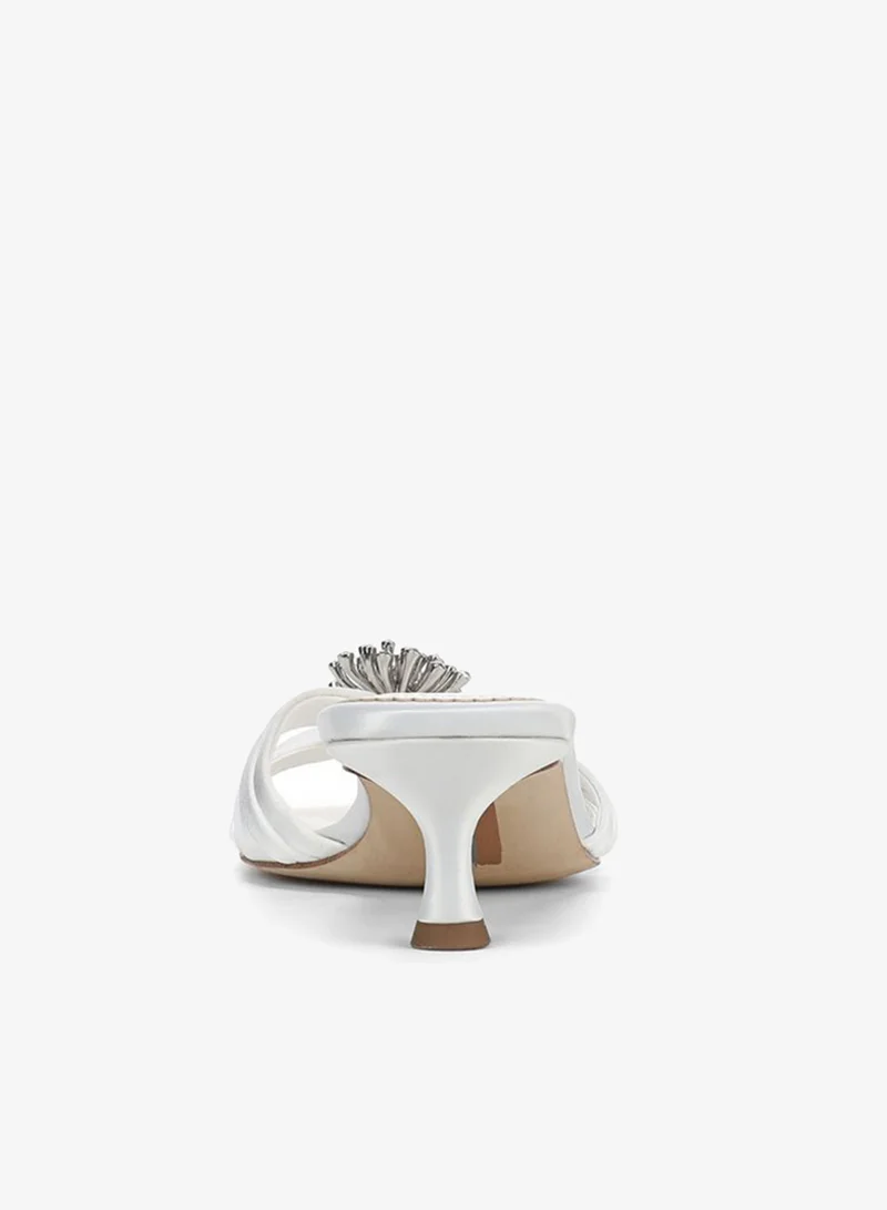 Sam Edelman WHITE Cindie Kitten Heel Mule for Women | Best Price UAE