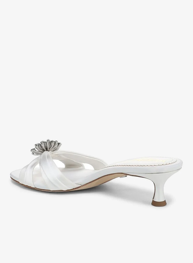 Sam Edelman WHITE Cindie Kitten Heel Mule for Women | Best Price UAE