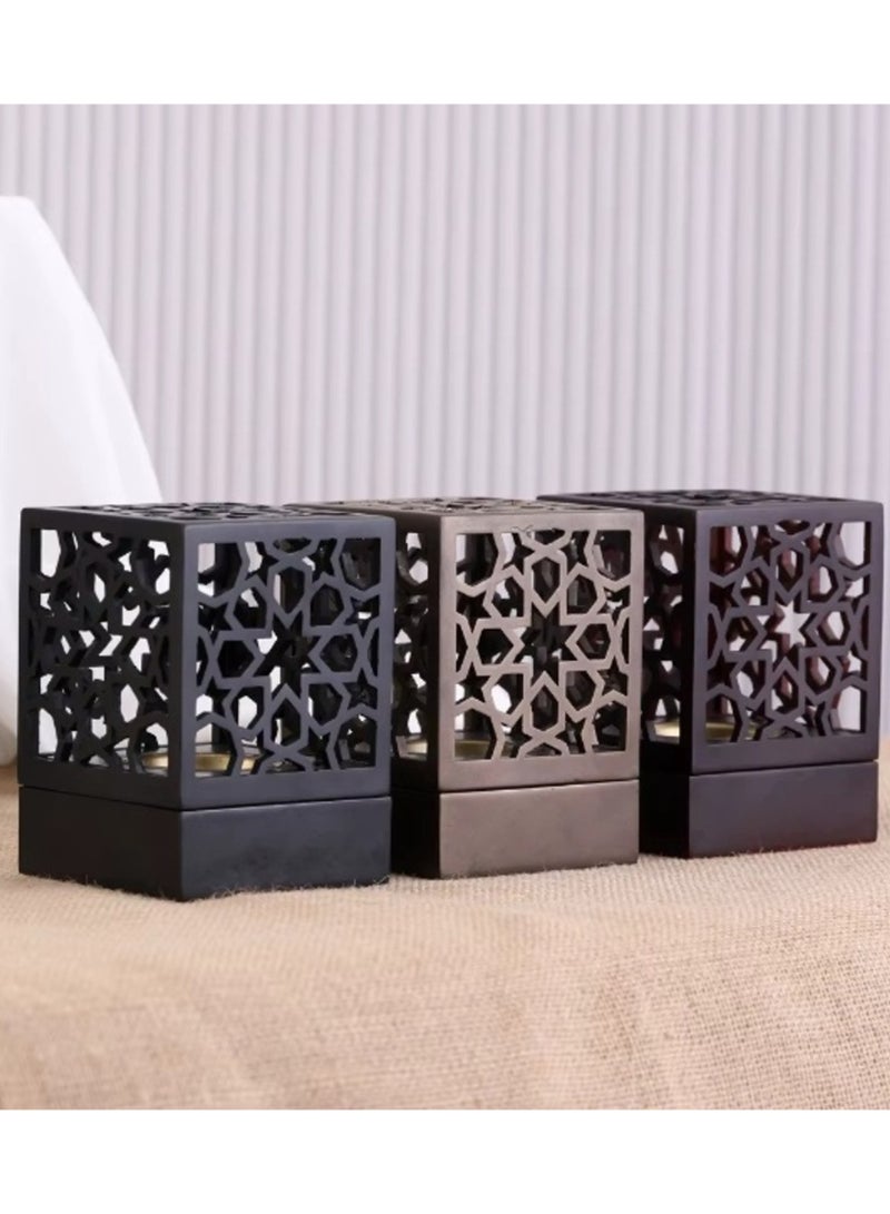 Premium Arabic Bakhoor Burner Brown – Elegant Geometric Metal Incense Holder  | Modern Mabkhara for Home, Ramadan, Gifting - Image 3