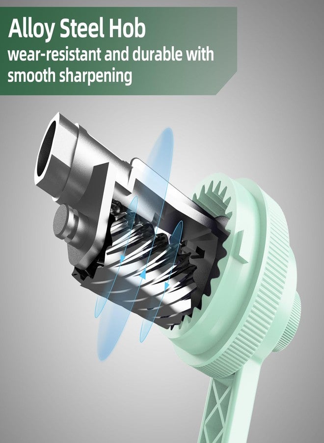 Deli Manual Pencil Sharpener, Auto-in Hand Crank Pencil Sharpener with Adjustable Point for Pencils and Colored Pencils, Pencil Sharpener for Kids, Students, Classroom, Home and Office, Green - Image 4