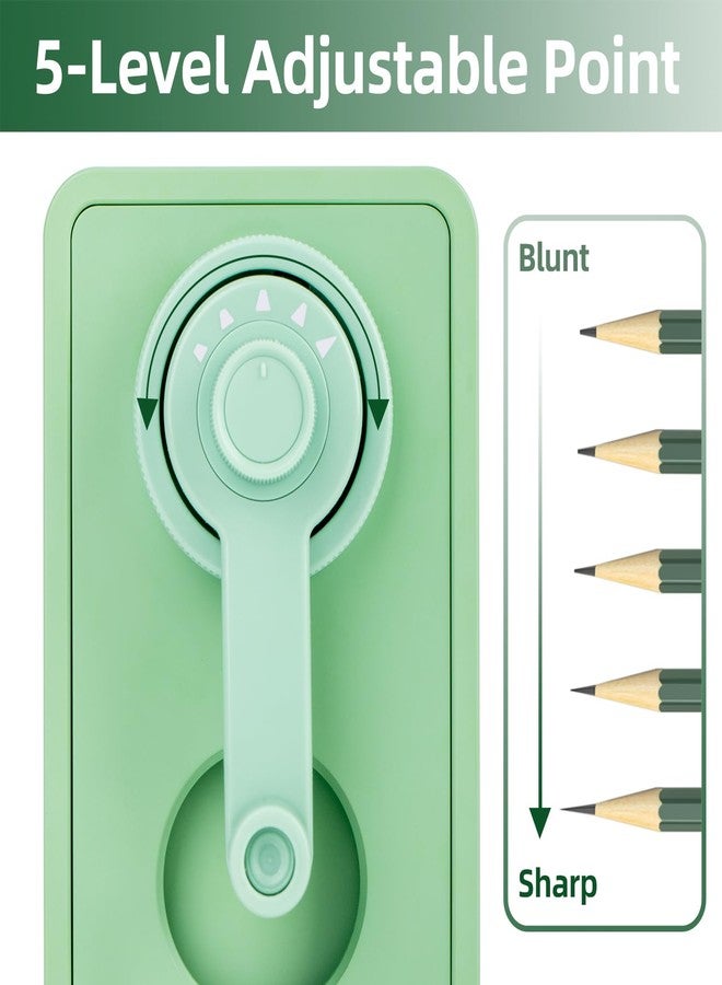 Deli Manual Pencil Sharpener, Auto-in Hand Crank Pencil Sharpener with Adjustable Point for Pencils and Colored Pencils, Pencil Sharpener for Kids, Students, Classroom, Home and Office, Green - Image 3