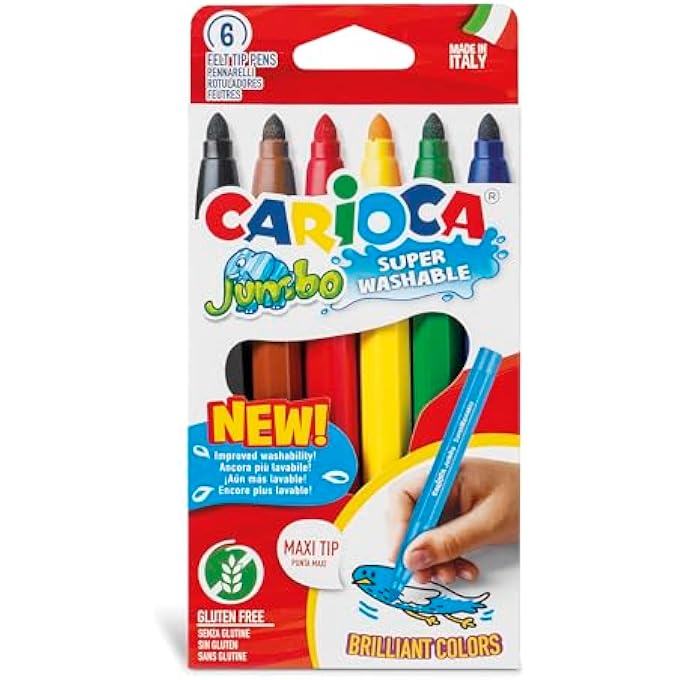 carioca JUMBO BOX 6PCS FELT TIP PENS - Image 1