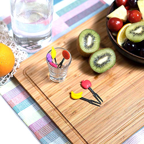 MATICAN Cocktail Forks, 6-Piece Appetizer Forks, Fruit Shapes, Stainless Steel and Silicone Small Forks for Fruits, Cheese, Appetizers - Image 3