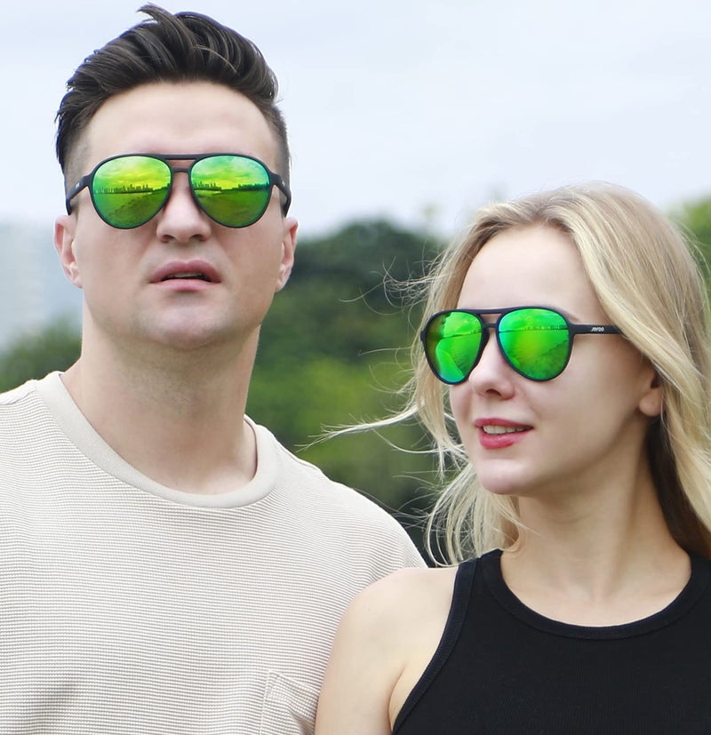 Jefoo Polarized Aviator Sunglasses for Women Men Retro Trendy Sports Sunglasses for Outdoor UV400 Protection - Image 2