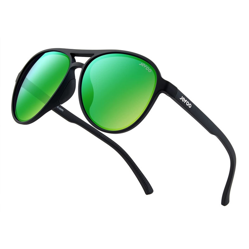Jefoo Polarized Aviator Sunglasses for Women Men Retro Trendy Sports Sunglasses for Outdoor UV400 Protection - Image 1