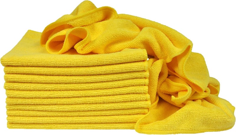 Eurow Utility Terry Weave 16 x 16in 240 GSM Microfiber Cleaning Towels 12-Pack - Image 1