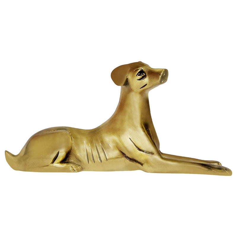 ITOS365 Brass Metal Sitting Dog Statue Animal Figurine Showpiece Home Decoration (Gold, Standard) - Image 1