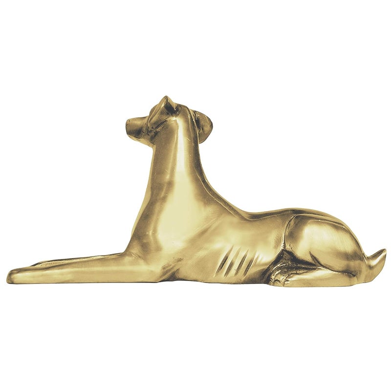 ITOS365 Brass Metal Sitting Dog Statue Animal Figurine Showpiece Home Decoration (Gold, Standard) - Image 2