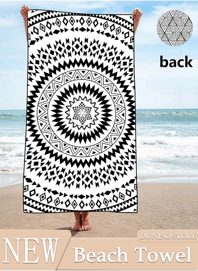 DUNISO Oversized Beach Towel, 150*75cm Microfiber Beach Towels, Quick Dry Towel for Swimmers Sand Proof Beach Towels for Adults Kids, Cool Pool Towels Beach Accessories Absorbent Towel for Travel Swim Yoga  - Image 1
