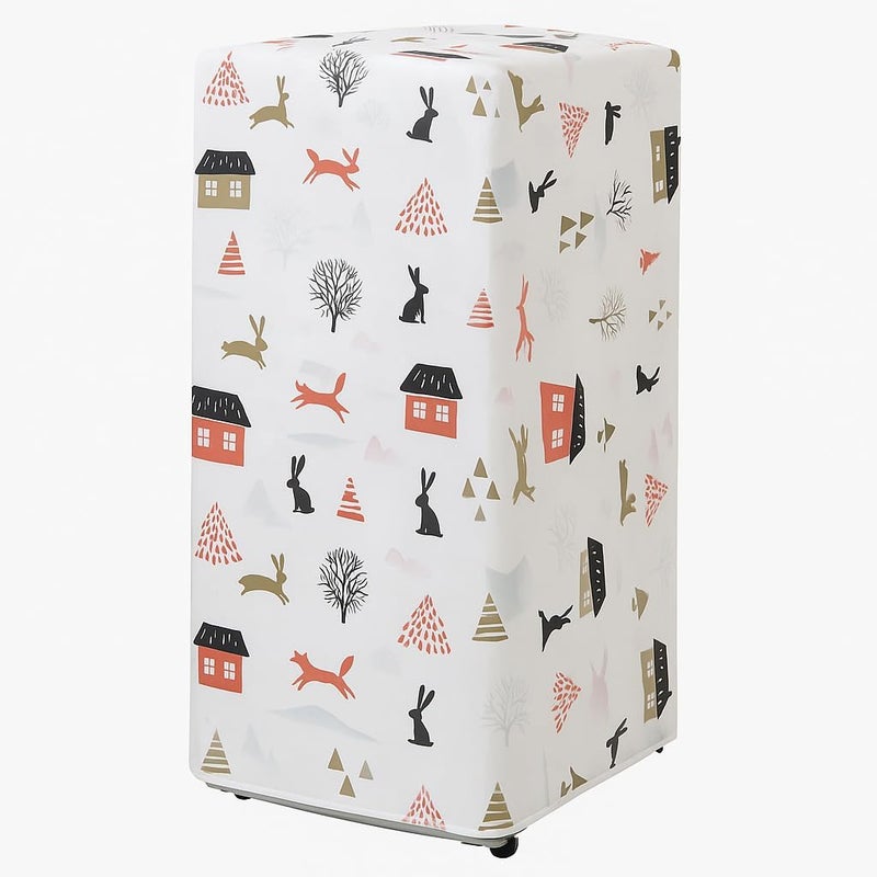 BS B&S Printed Refrigerator Cover with Lace Trim - Image 1