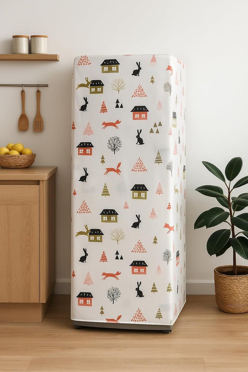 BS B&S Printed Refrigerator Cover with Lace Trim - Image 2