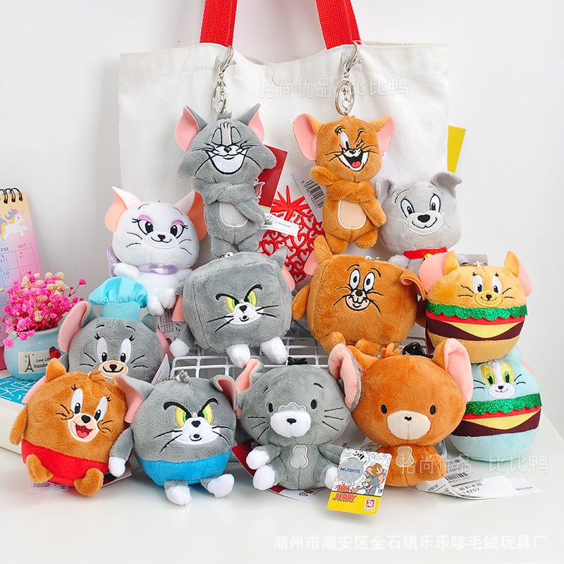 Genuine Cat And Mouse Schoolbag Pendant Tom Cat Car Keychain Couple Toy Backpack Hanging Ornament Grasping Doll - Image 3
