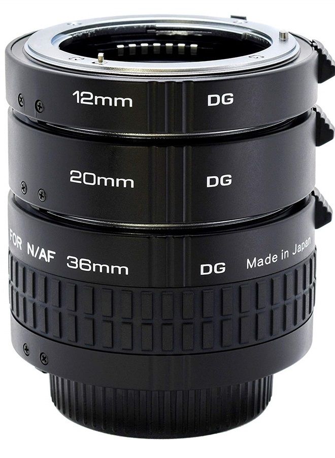 Kenko Auto Extension Tube Set DG 12mm, 20mm, and 36mm Tubes for Canon EOS AF Mount