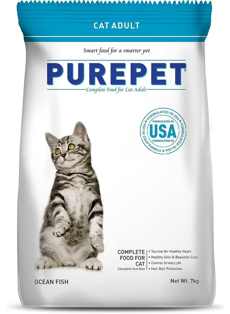 PUREPET Adult Cat Dry Food Ocean Fish 7kg – Complete & Balanced Nutrition for Adult Cats - Image 1
