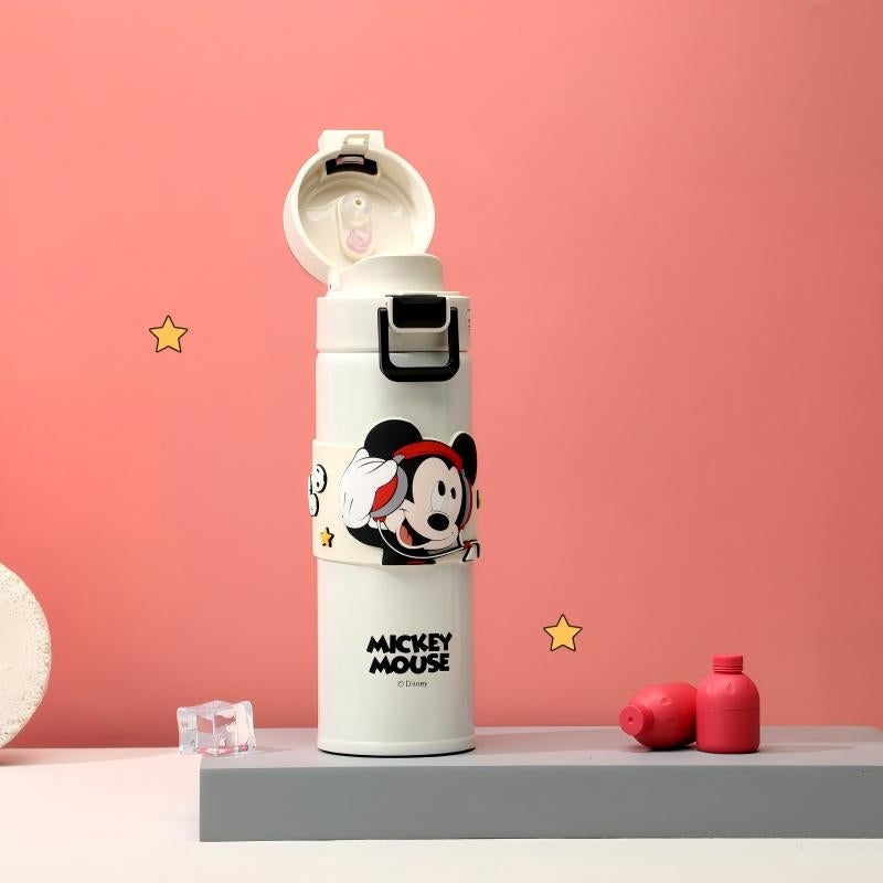 D-5571 Vacuum Dual Drink Cup, Mickey Cartoon Pattern, 6-Layer Insulation, Tea & Water Separation, 304 & 316 Stainless Steel - Image 2