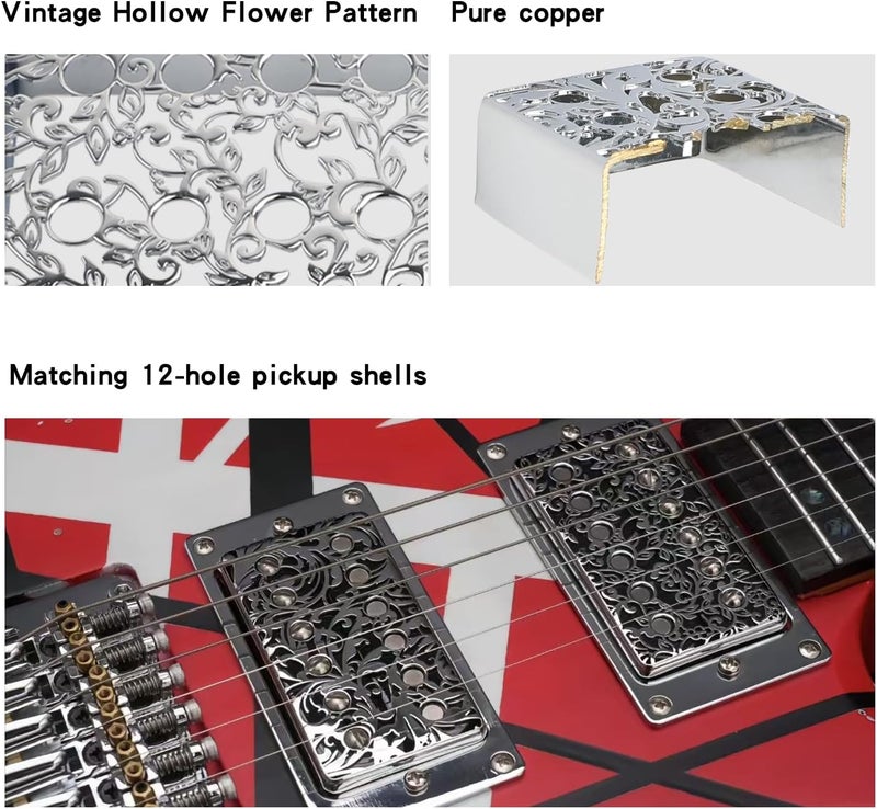 OVSAL 2 PCS Guitar Pickup Covers Chrome 50mm/52mm Pole Spcing Pickup Covers Brass Humbucker Guitar Pickup Cover Neck Bridge Pickup Covers for Les Paul Lp Electric Guitar Market multi-use trusted quality - Image 2