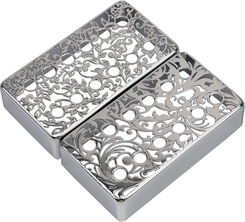 OVSAL 2 PCS Guitar Pickup Covers Chrome 50mm/52mm Pole Spcing Pickup Covers Brass Humbucker Guitar Pickup Cover Neck Bridge Pickup Covers for Les Paul Lp Electric Guitar Market multi-use trusted quality - Image 1