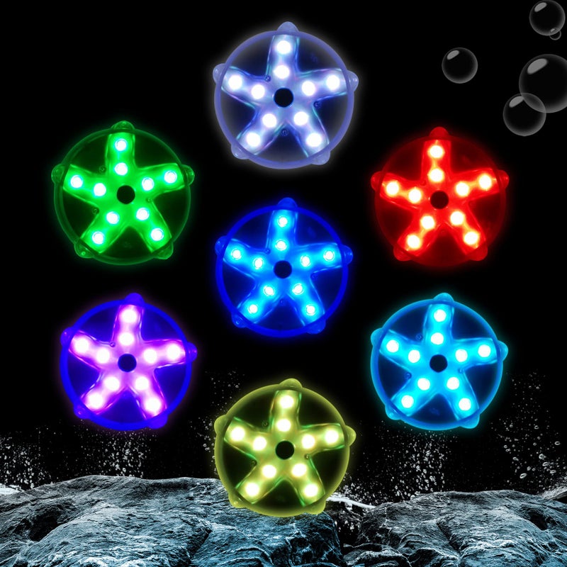 DeeprBetter Floating Pool Lights,Color Changing Waterproof Magnetic Pond Lights,Pool Light That Float,Starfish Above Ground Pools Light Up for Pond,Hot tub,Bathtub,Shower,Halloween,Christmas-2pcs - Image 3
