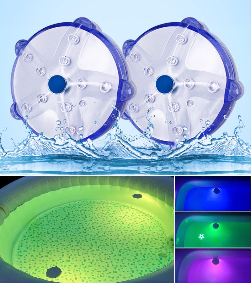 DeeprBetter Floating Pool Lights,Color Changing Waterproof Magnetic Pond Lights,Pool Light That Float,Starfish Above Ground Pools Light Up for Pond,Hot tub,Bathtub,Shower,Halloween,Christmas-2pcs - Image 1