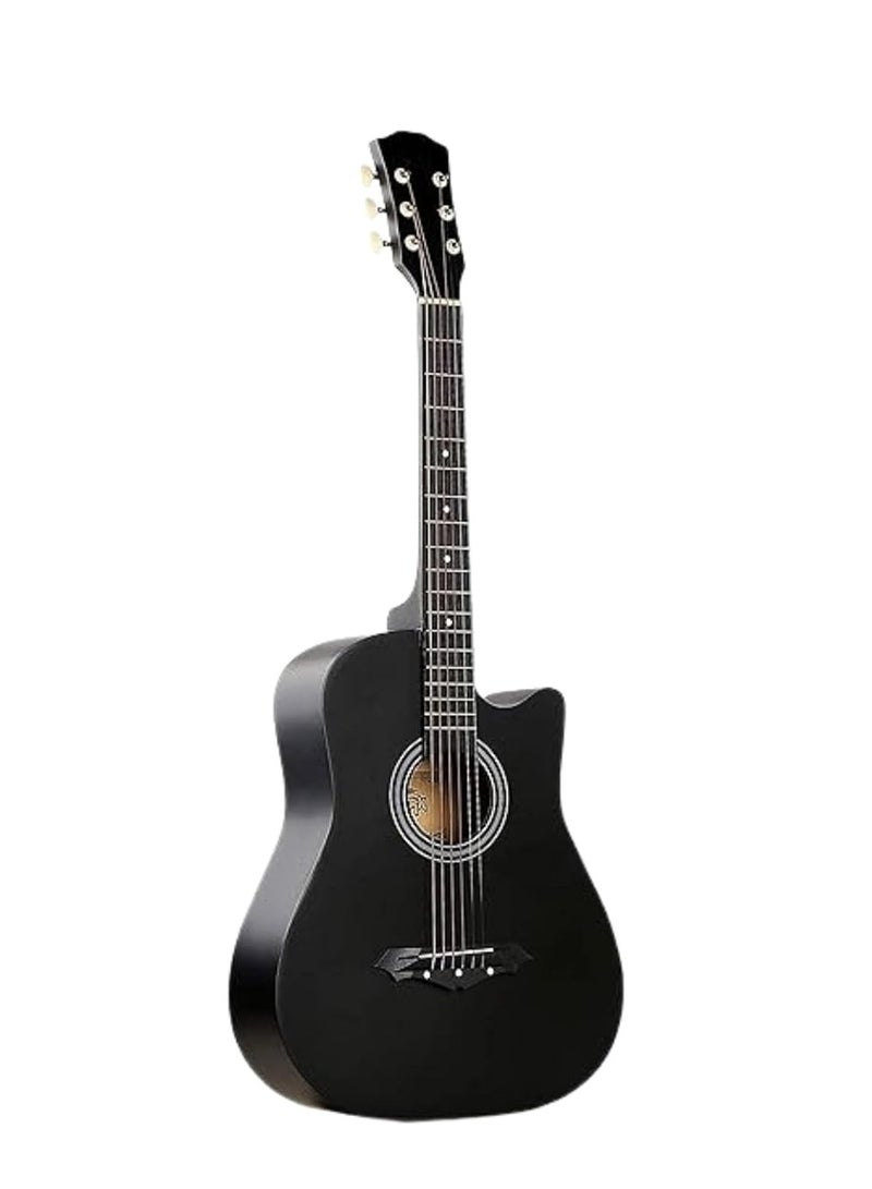Megarya 38 Inch Black Cutaway Acoustic Guitar For Beginners With Bag - Image 3