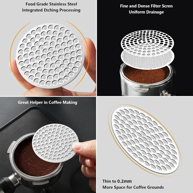MITCMOLARD Coffee Filter, Espresso Puck Screen, Coffee Filter Mesh Plate, 58 mm Coffee Portafilter Reusable Filter for Espresso Basket, 0.8 mm Thickness Coffee Mesh, 304 Stainless Steel Filter Screen - Image 3