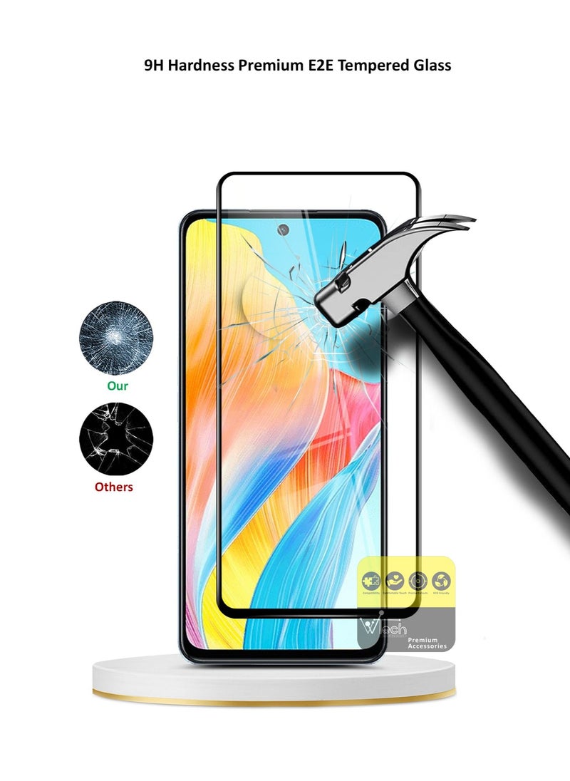 دبليو تيك واقي شاشة زجاجي مقسى Oppo A98 5G 2023 Premium E2E Full Glue (MSGECN) - شفاف / أسود  - Image 3