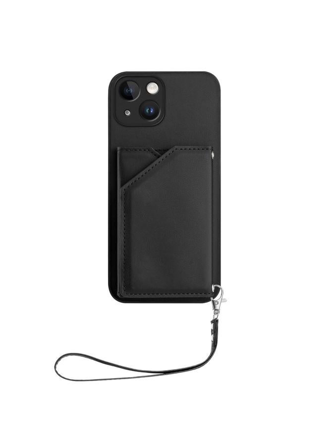 Zaboon Case For iPhone 13 mini Skin Feel Four Card Slots Phone Case with Wrist Strap - Image 2