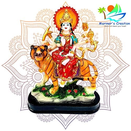 Mariner's Creation Sherawali MATA Rani Murti for Pooja Mandir and Home Décor Perfect Statue Idol Made of Resin and Marble - Image 3