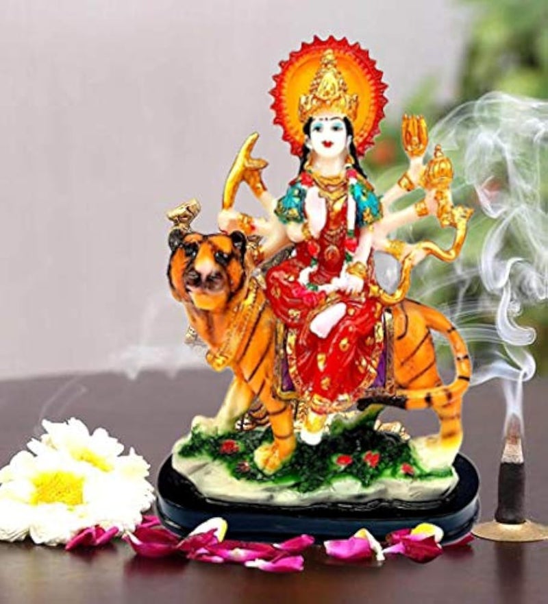 Mariner's Creation Sherawali MATA Rani Murti for Pooja Mandir and Home Décor Perfect Statue Idol Made of Resin and Marble - Image 1