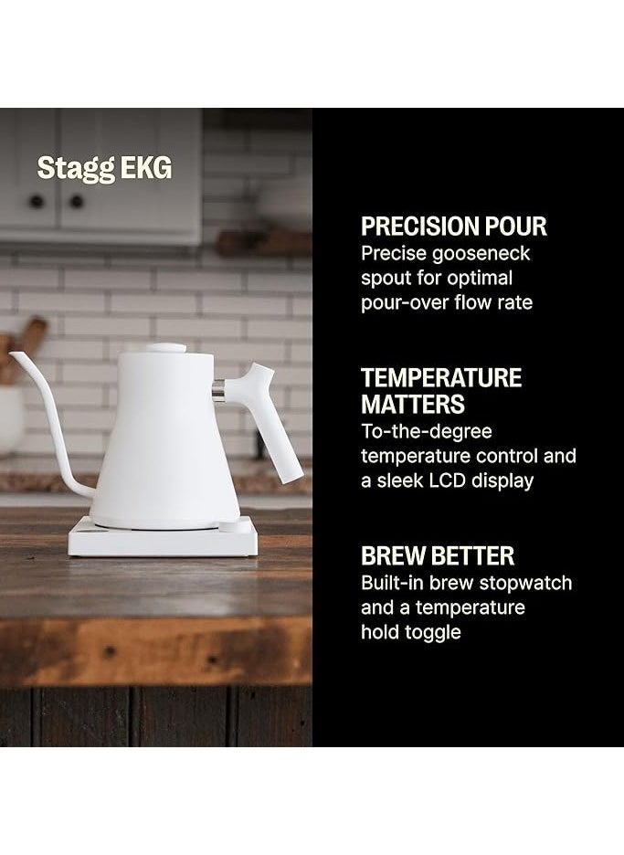 FELLOW - Stagg EKG Electric Coffee Kettle 900ml 1200W, Matte White - Image 1