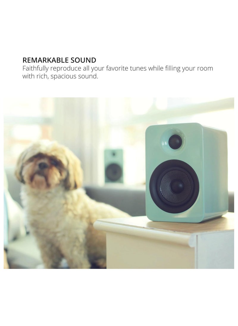 Kanto - Kanto YU4MB Powered Speakers with Bluetooth and Built-in Phono Preamp | Auto Standby and Startup | Remote Included | 140W Peak Power | Pair | Matte Black - Image 1