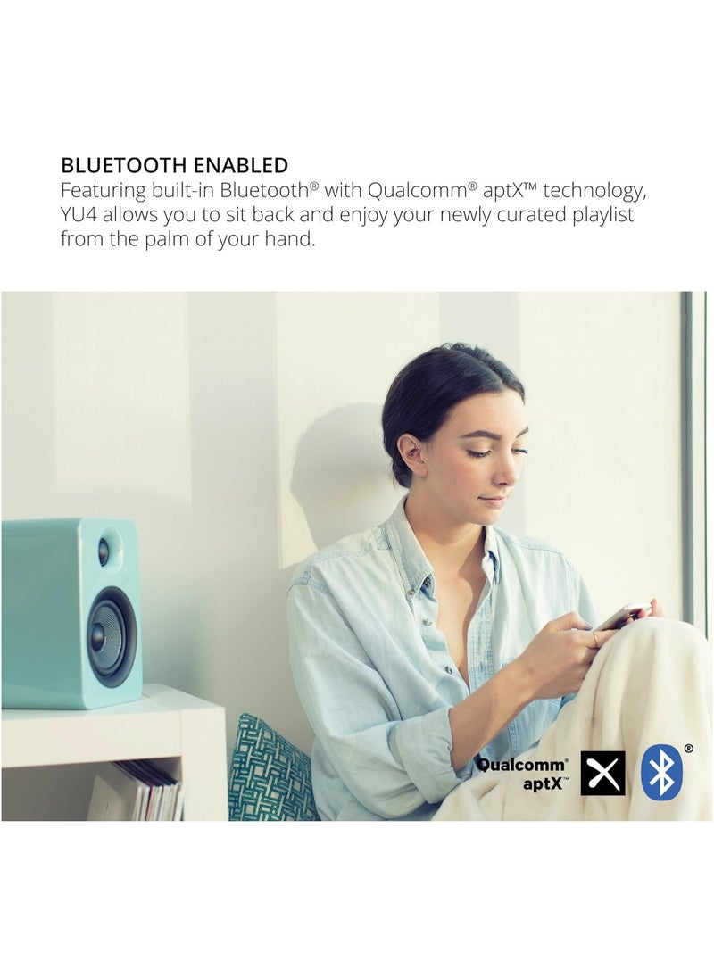 Kanto - Kanto YU4MB Powered Speakers with Bluetooth and Built-in Phono Preamp | Auto Standby and Startup | Remote Included | 140W Peak Power | Pair | Matte Black - Image 1